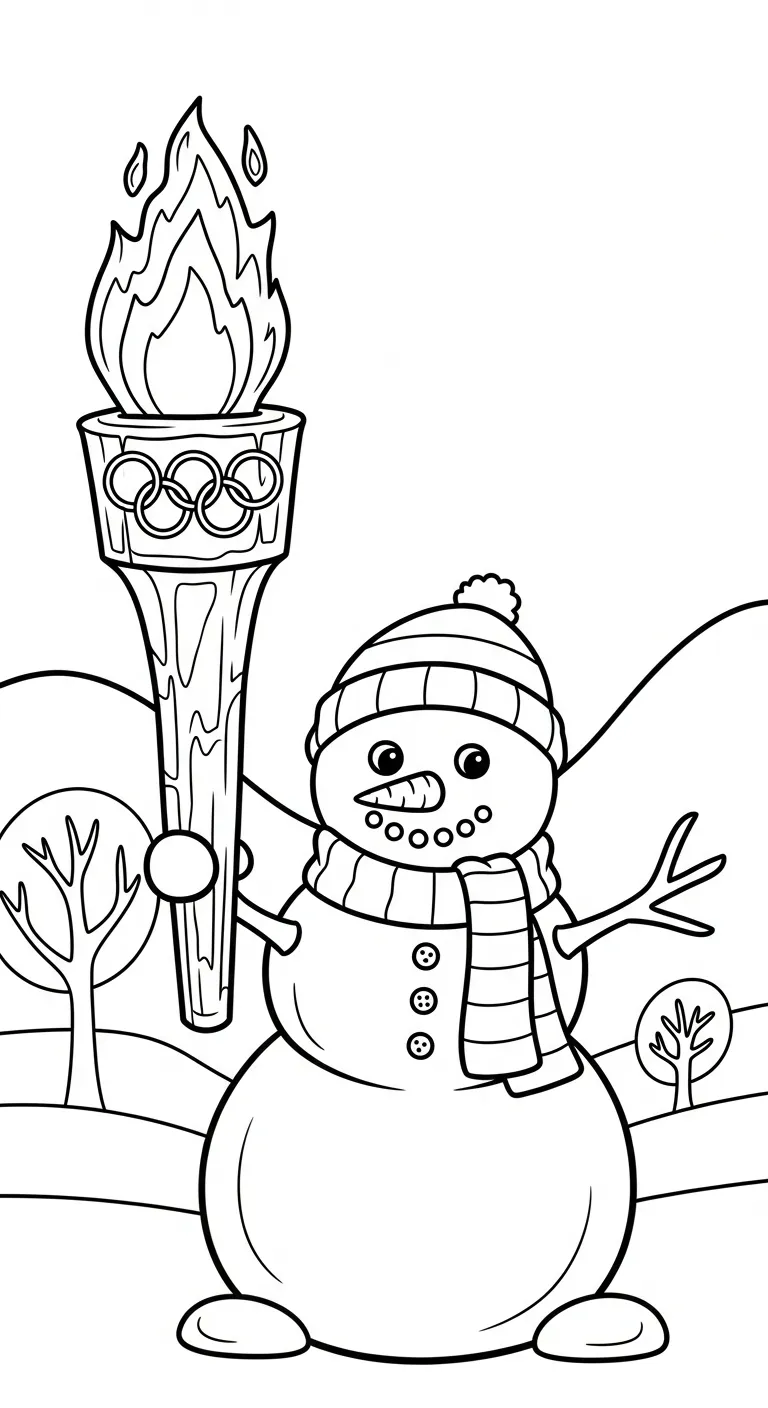 tranh tô màu Tranh Tô Màu Người Tuyết cho bé 7-8 tuổi