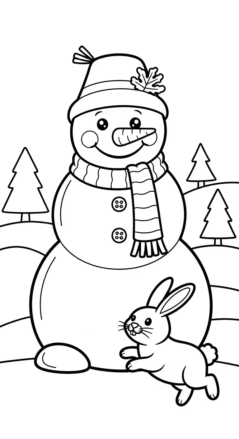 in hình tô màu Tranh Tô Màu Người Tuyết cho bé 6 tuổi 1