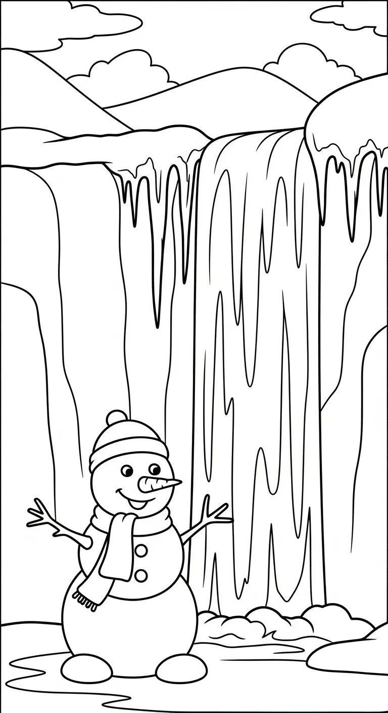 tải tranh tô màu Tranh Tô Màu Người Tuyết cho bé 3 tuổi