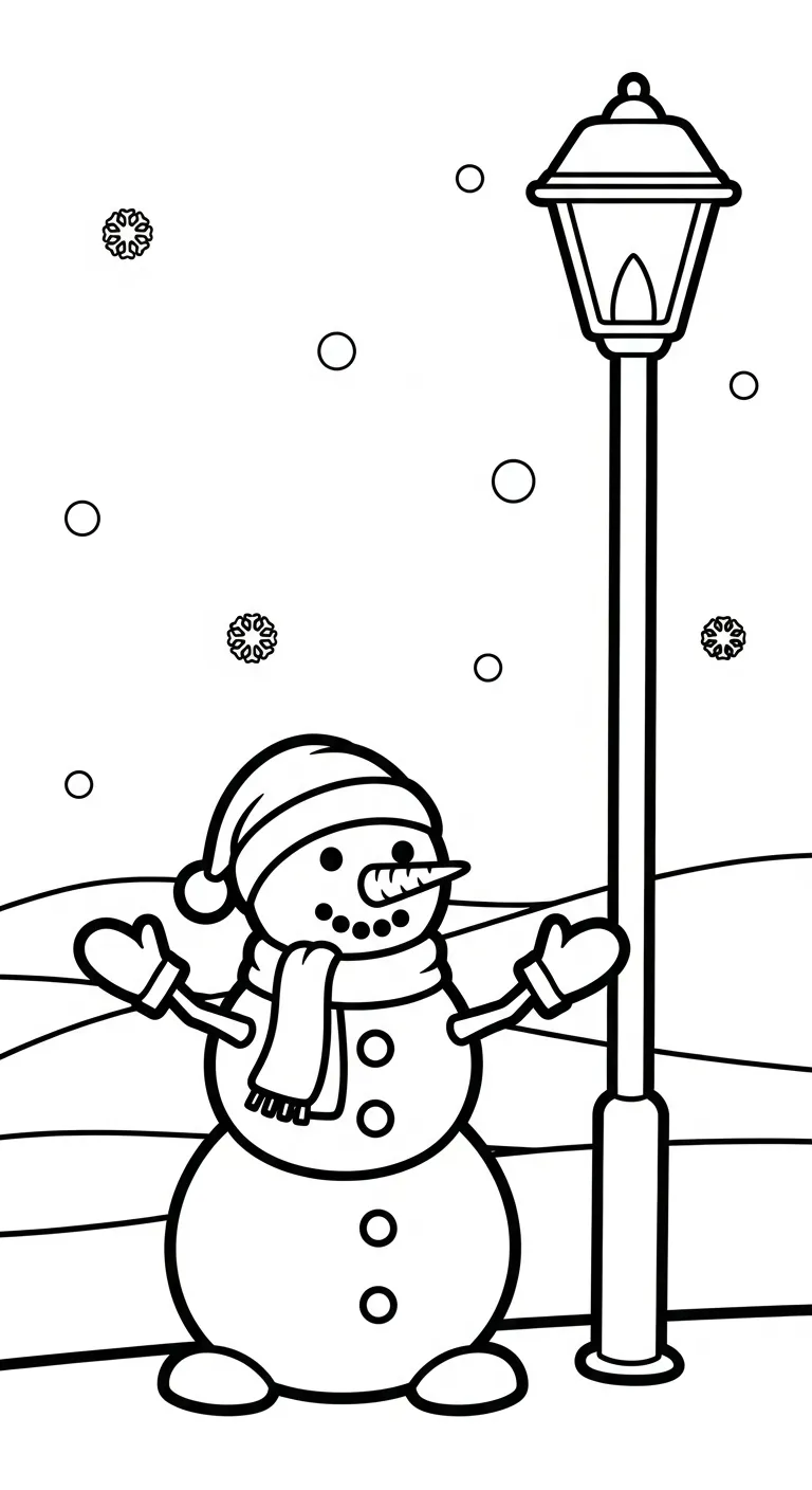 tranh tô màu Tranh Tô Màu Người Tuyết cho bé 3 tuổi miễn phí