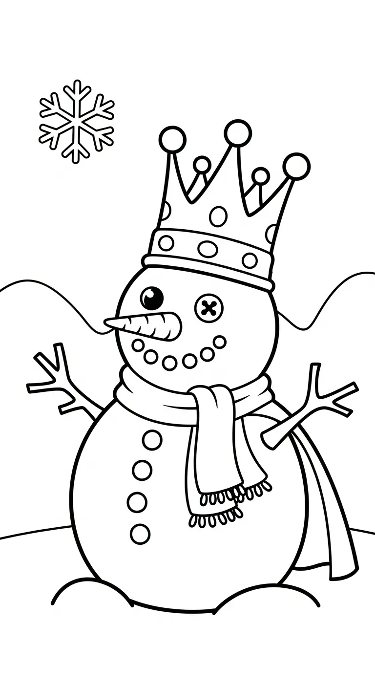 hình tô màu Tranh Tô Màu Người Tuyết cho trẻ em