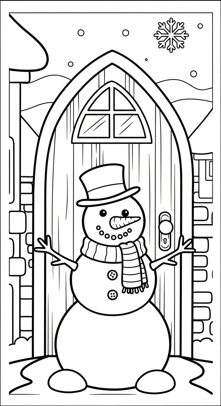 hình tô màu Tranh Tô Màu Người Tuyết cho bé 5 tuổi miễn phí