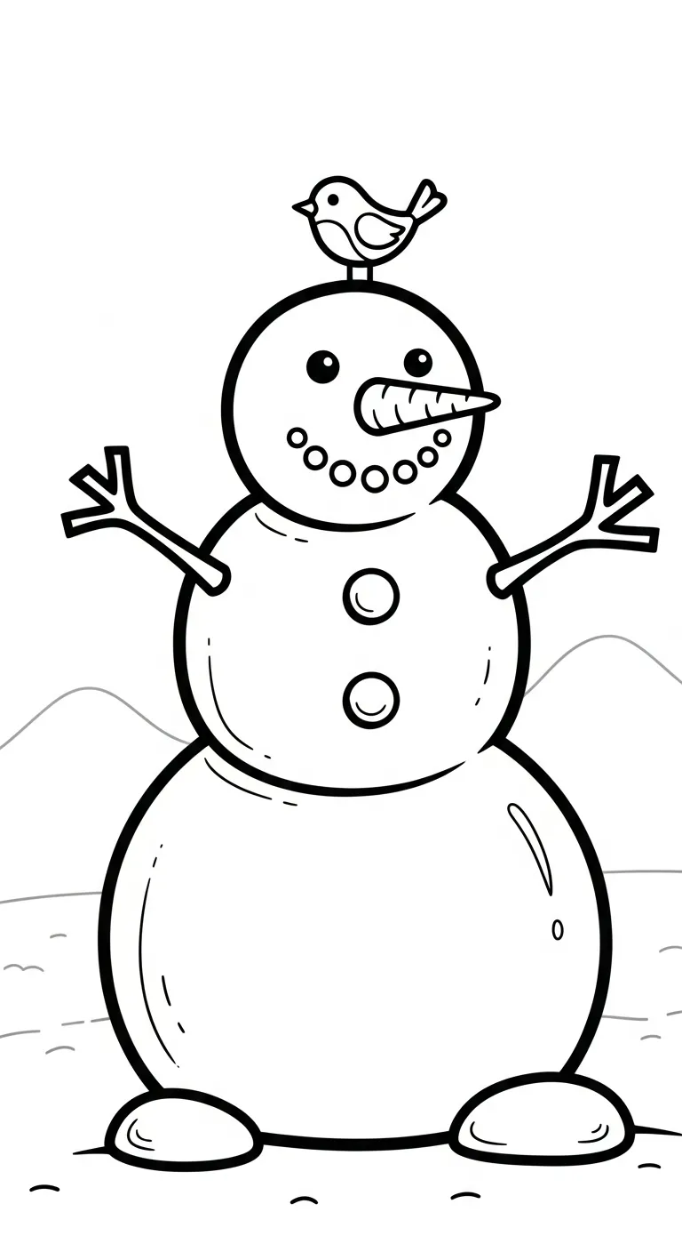tải hình tô màu Tranh Tô Màu Người Tuyết cho bé