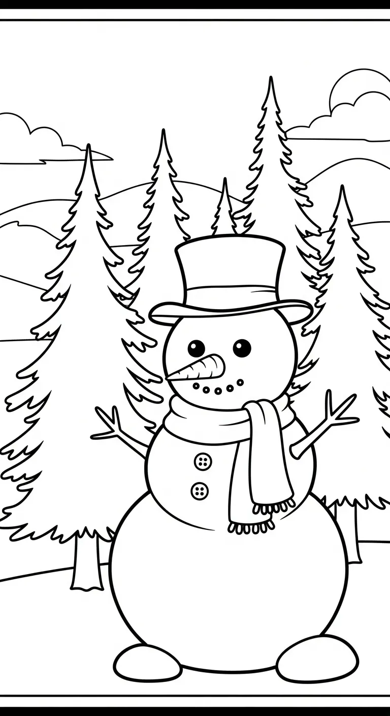 in hình tô màu Tranh Tô Màu Người Tuyết