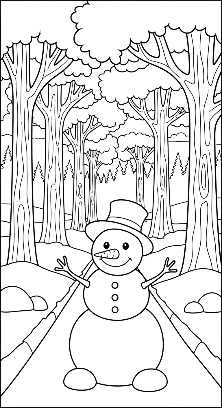 tải tranh tô màu Tranh Tô Màu Người Tuyết cho bé 3 tuổi 1