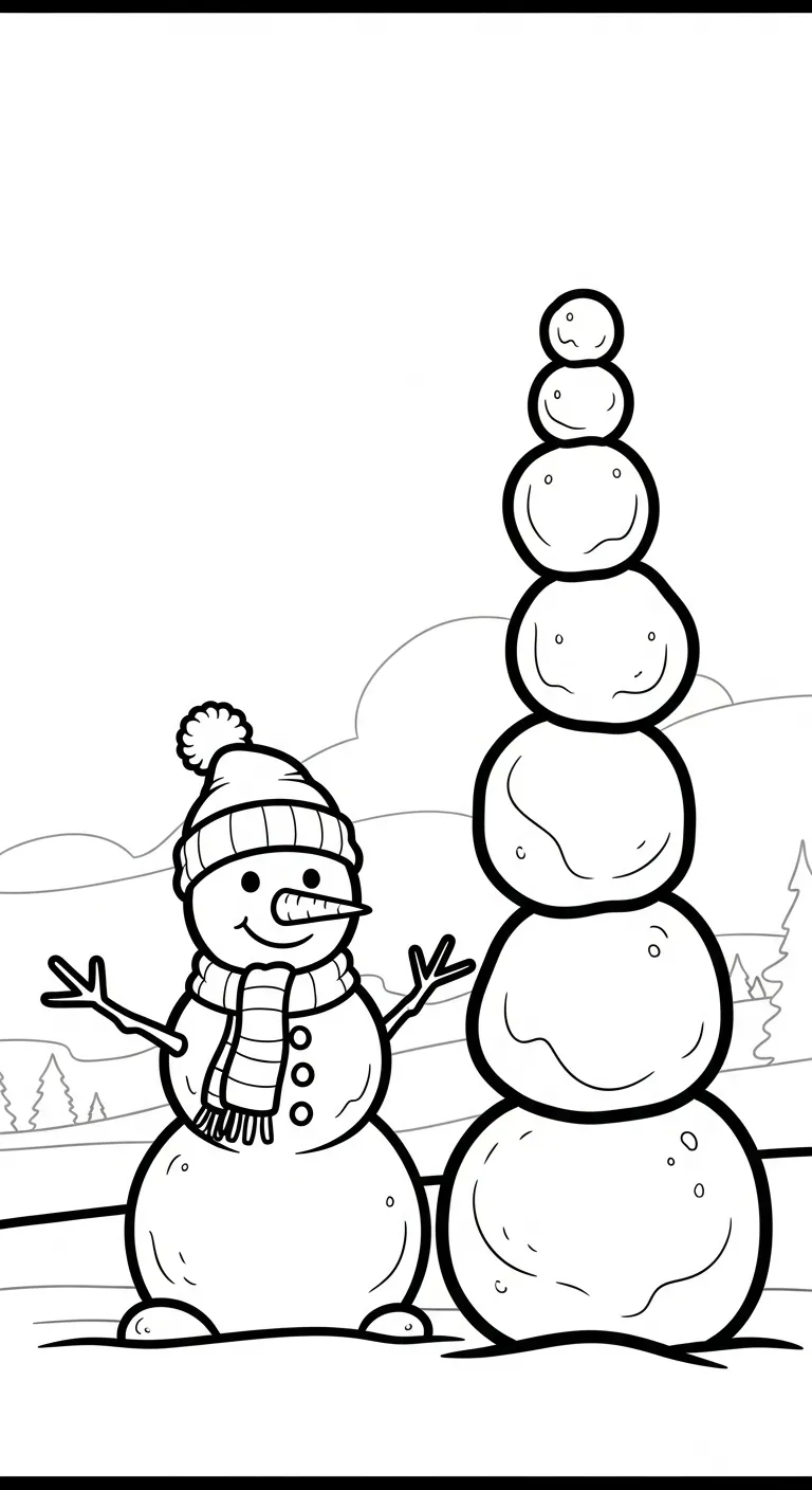 in hình Tranh Tô Màu Người Tuyết cho bé tập tô