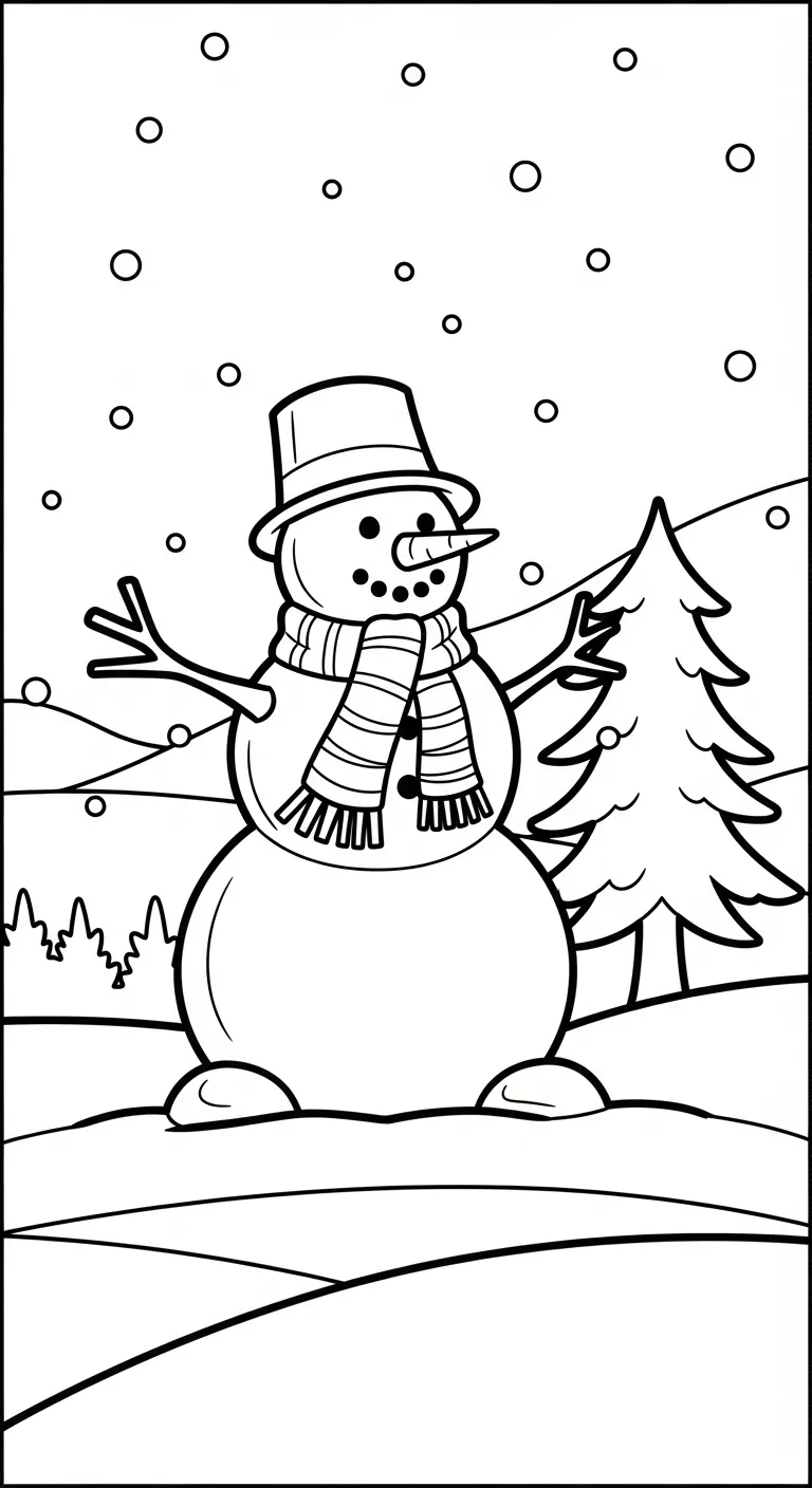 tải hình tô màu Tranh Tô Màu Người Tuyết chất lượng cao 1