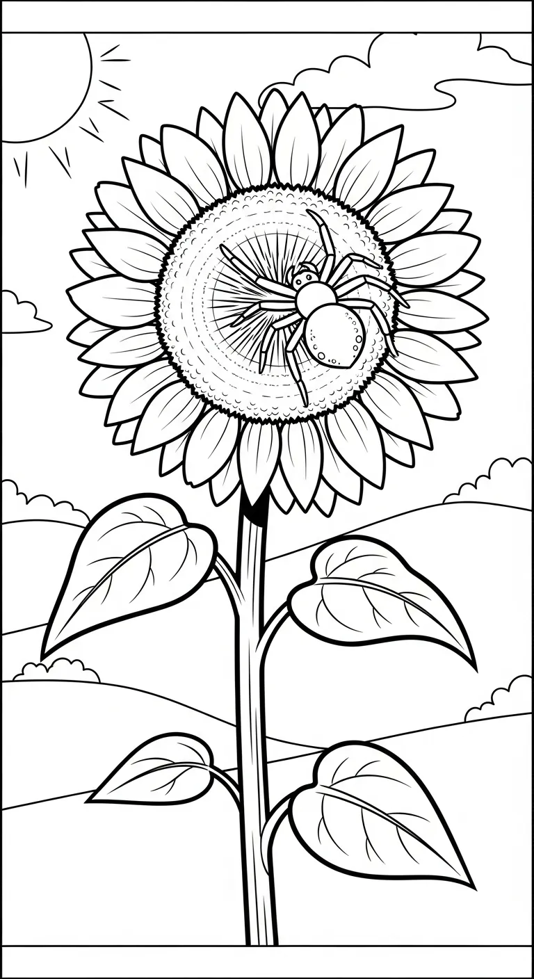 file hình tô màu Tranh Tô Màu Nhện cho bé 4-5 tuổi