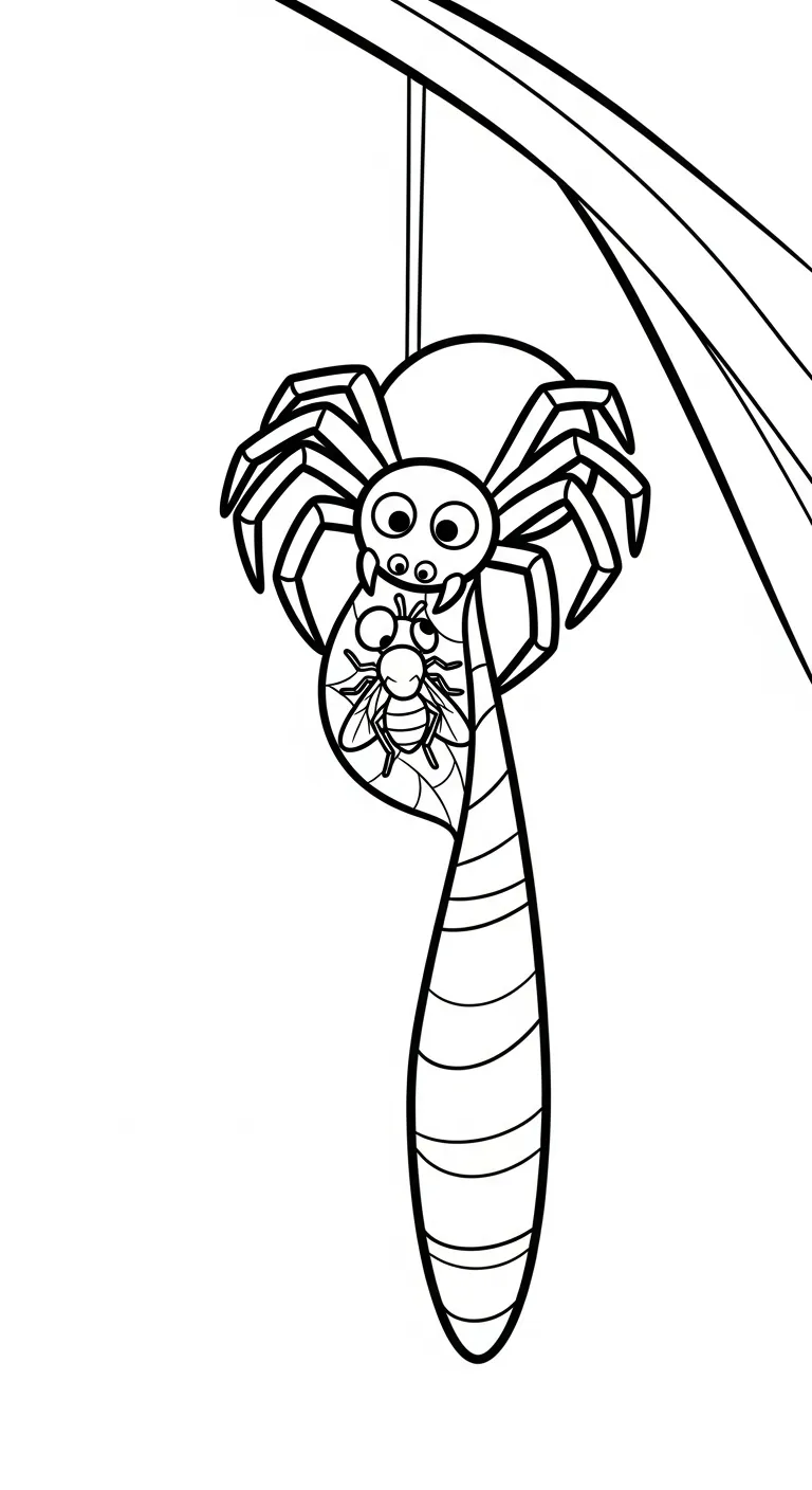 tải tranh tô màu Tranh Tô Màu Nhện cho bé