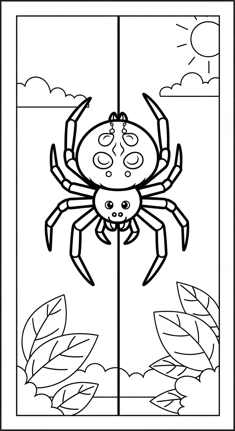 file pdf tranh tô màu Tranh Tô Màu Nhện cho bé