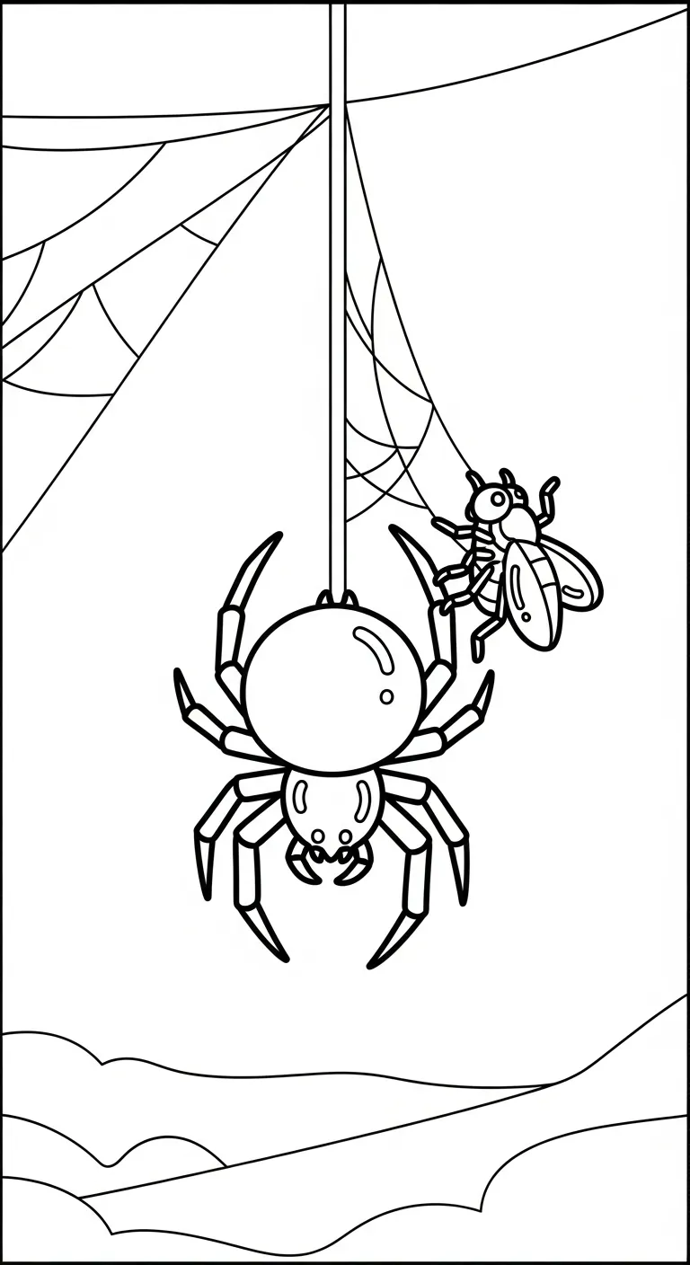 in hình tô màu Tranh Tô Màu Nhện khổ A4