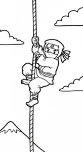 in hình tô màu Tranh Tô Màu Ninja cho bé 5 tuổi
