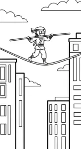 file tranh tô màu Tranh Tô Màu Ninja cho bé 4-5 tuổi