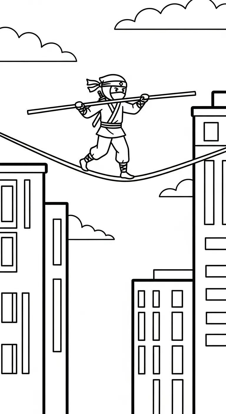 file tranh tô màu Tranh Tô Màu Ninja cho bé 4-5 tuổi