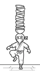 in tranh tô màu Tranh Tô Màu Ninja cho bé 4 tuổi