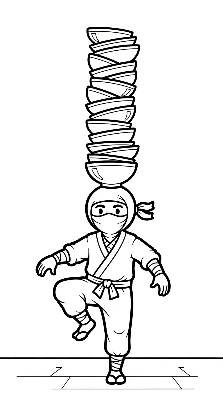 in tranh tô màu Tranh Tô Màu Ninja cho bé 4 tuổi