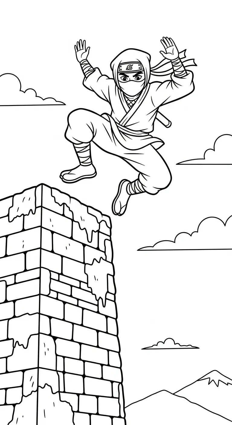 hình tô màu Tranh Tô Màu Ninja cho bé 8 tuổi miễn phí