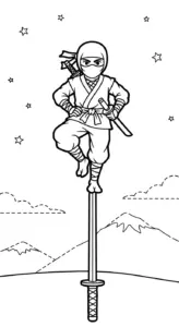 in tranh tô màu Tranh Tô Màu Ninja cho bé 8 tuổi