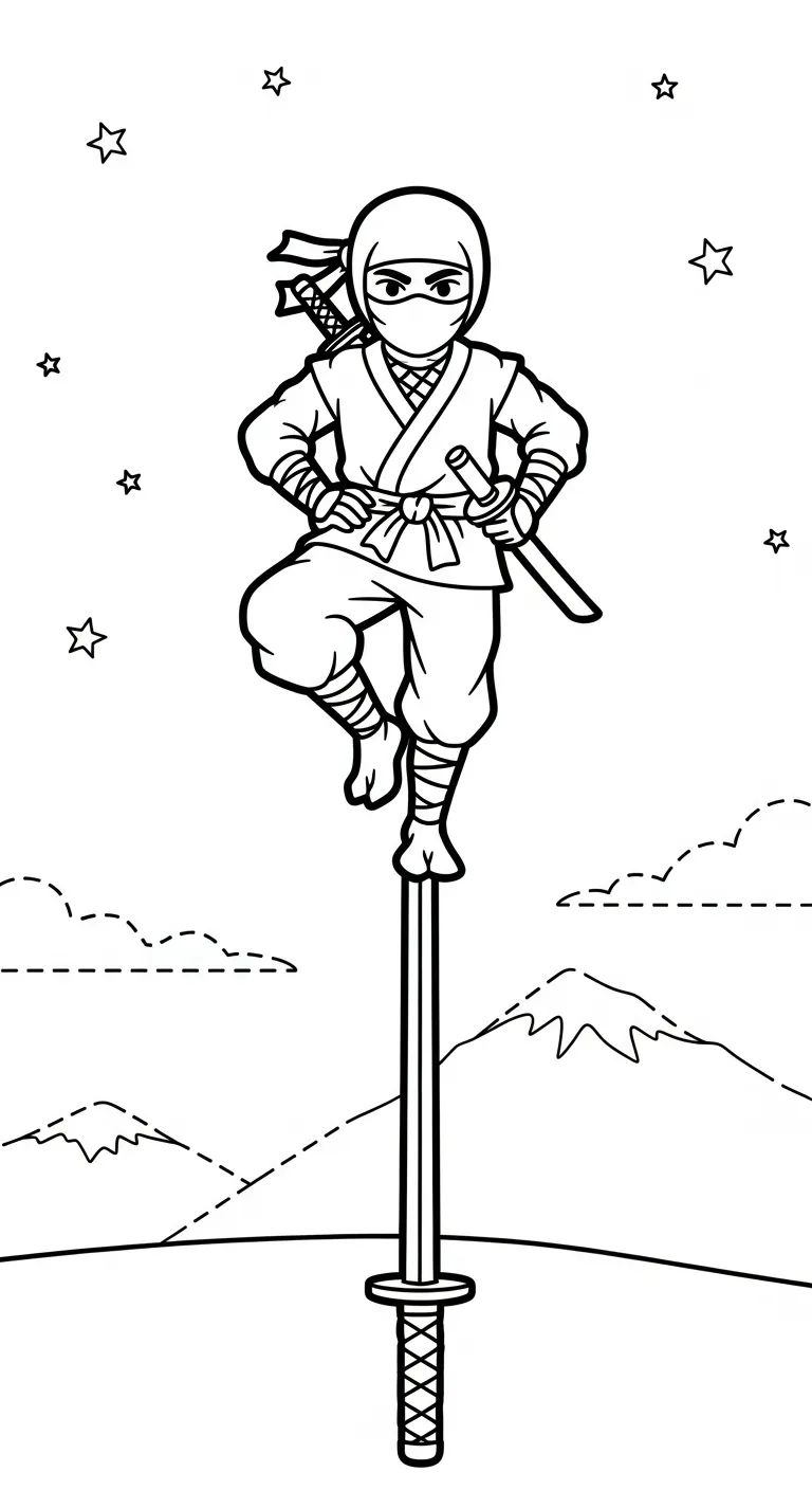 in tranh tô màu Tranh Tô Màu Ninja cho bé 8 tuổi
