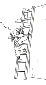 tải tranh tô màu Tranh Tô Màu Ninja cho bé 4 tuổi