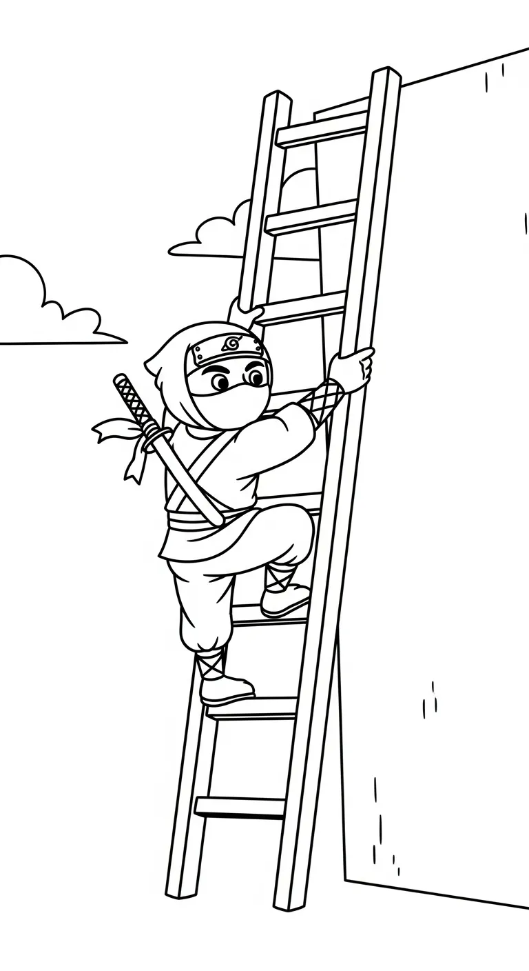 tải tranh tô màu Tranh Tô Màu Ninja cho bé 4 tuổi