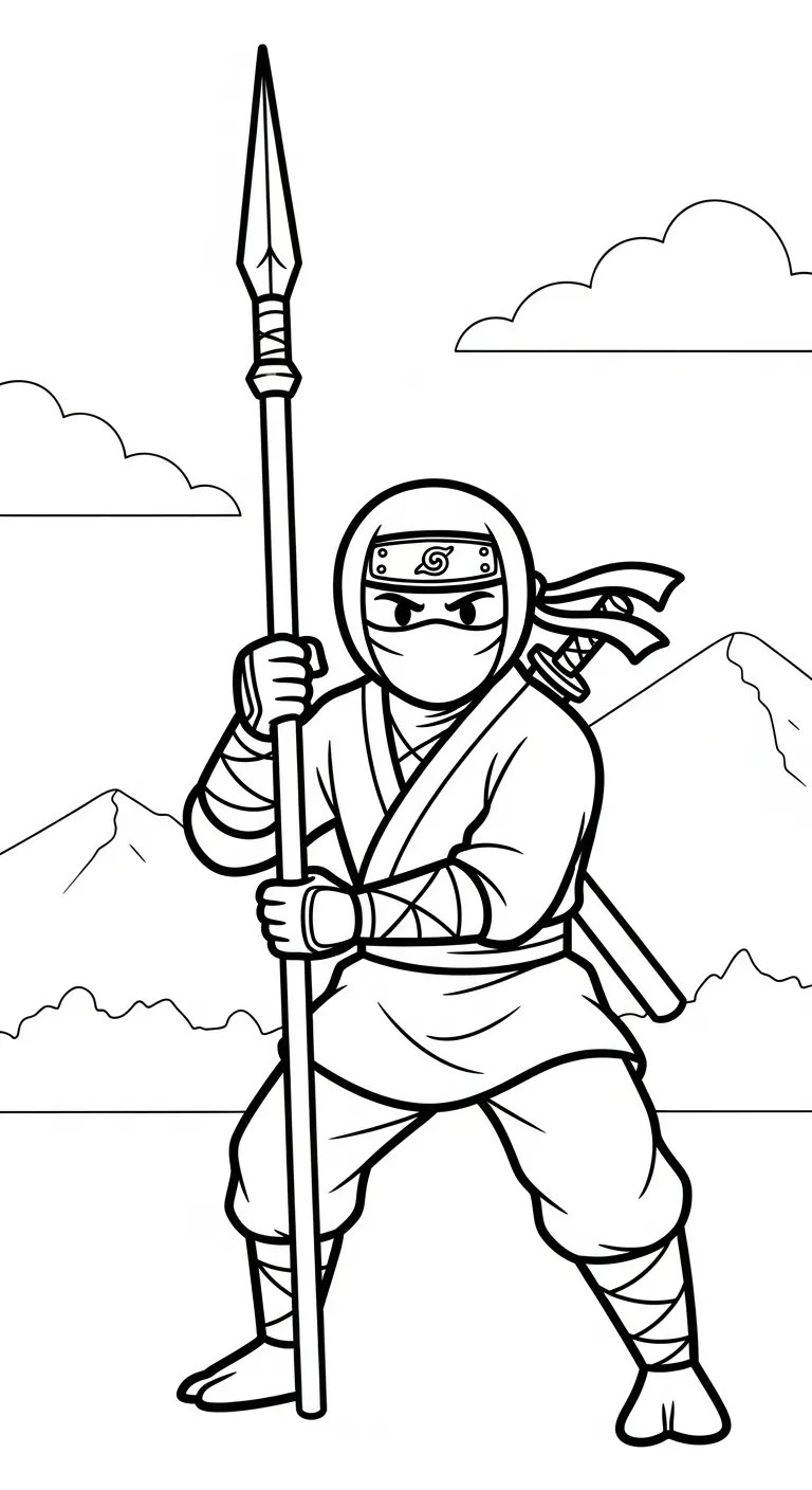 tải tranh tô màu Tranh Tô Màu Ninja cho bé 3 tuổi