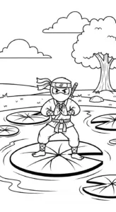 tranh tô màu Tranh Tô Màu Ninja cho bé 8 tuổi