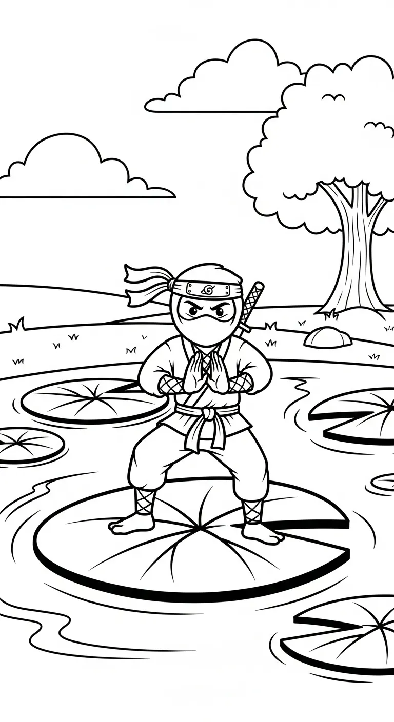 tranh tô màu Tranh Tô Màu Ninja cho bé 8 tuổi