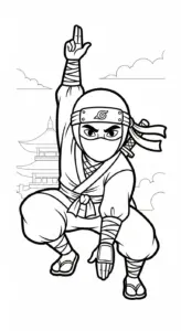 tranh tô màu Tranh Tô Màu Ninja cho bé 6 tuổi miễn phí