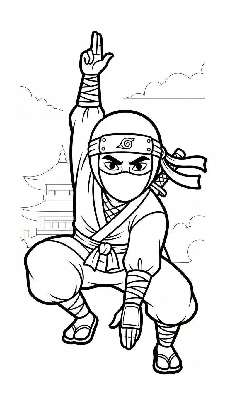 tranh tô màu Tranh Tô Màu Ninja cho bé 6 tuổi miễn phí