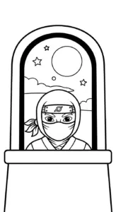 in tranh tô màu Tranh Tô Màu Ninja cho bé 5 tuổi