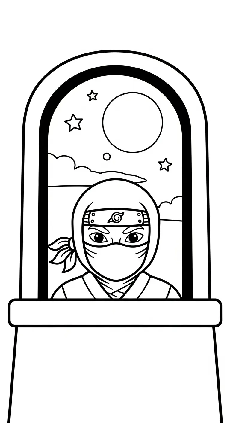 in tranh tô màu Tranh Tô Màu Ninja cho bé 5 tuổi