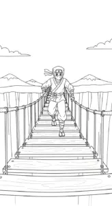 in tranh tô màu Tranh Tô Màu Ninja khổ A4