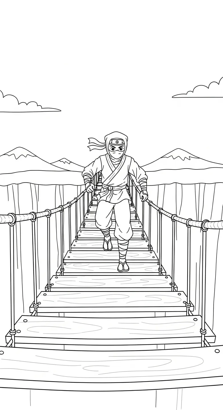 in tranh tô màu Tranh Tô Màu Ninja khổ A4