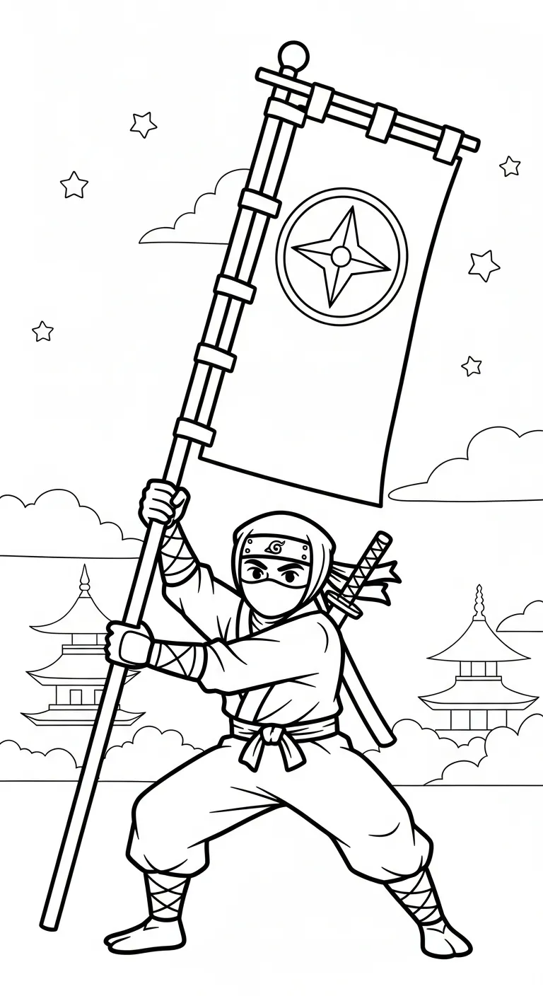 in tranh tô màu Tranh Tô Màu Ninja miễn phí
