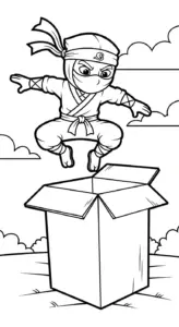 file pdf tranh tô màu Tranh Tô Màu Ninja cho bé