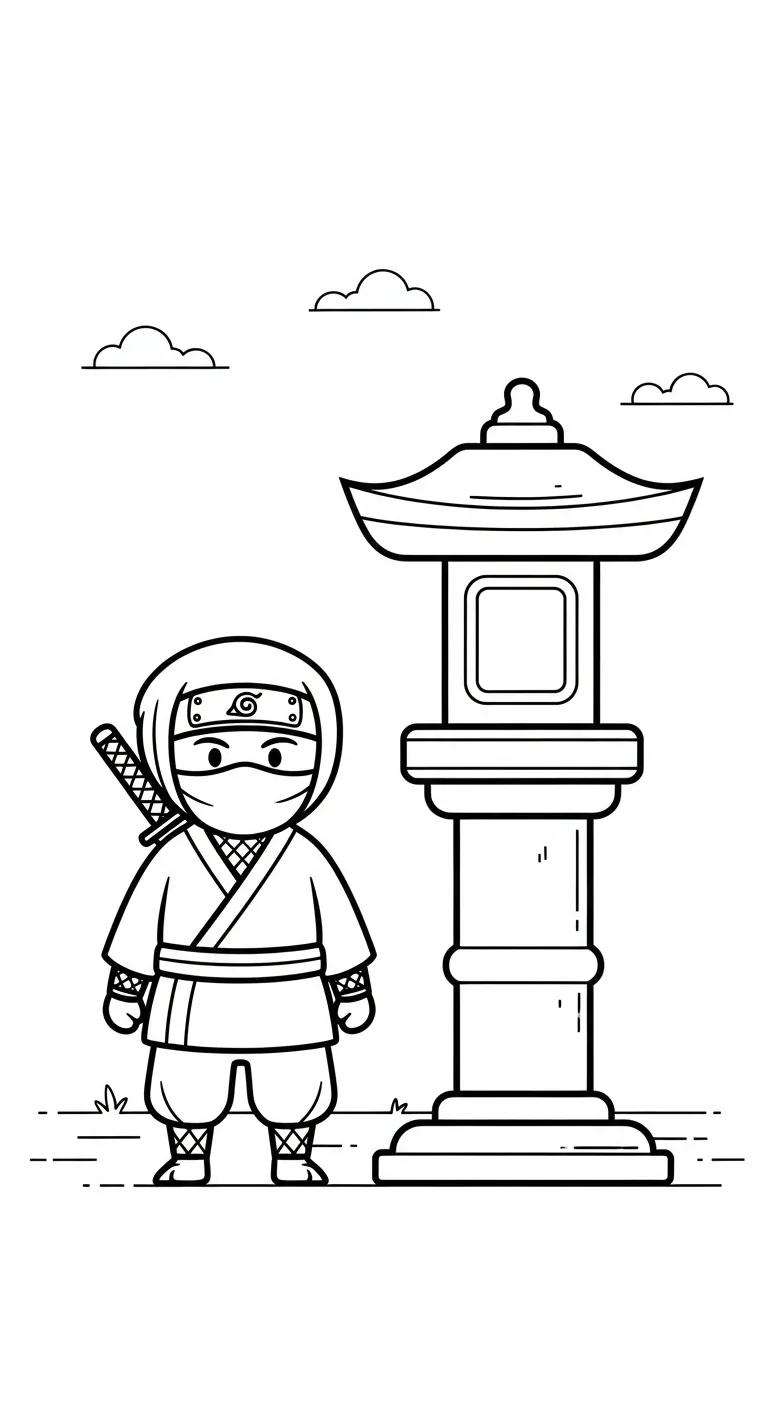 tranh tô màu Tranh Tô Màu Ninja cho bé