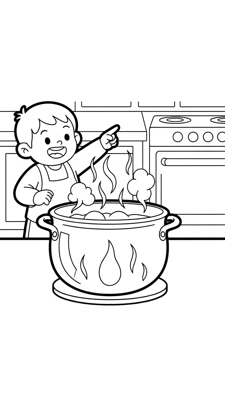 file tranh tô màu Tranh Tô Màu Nồi Lẩu cho bé in