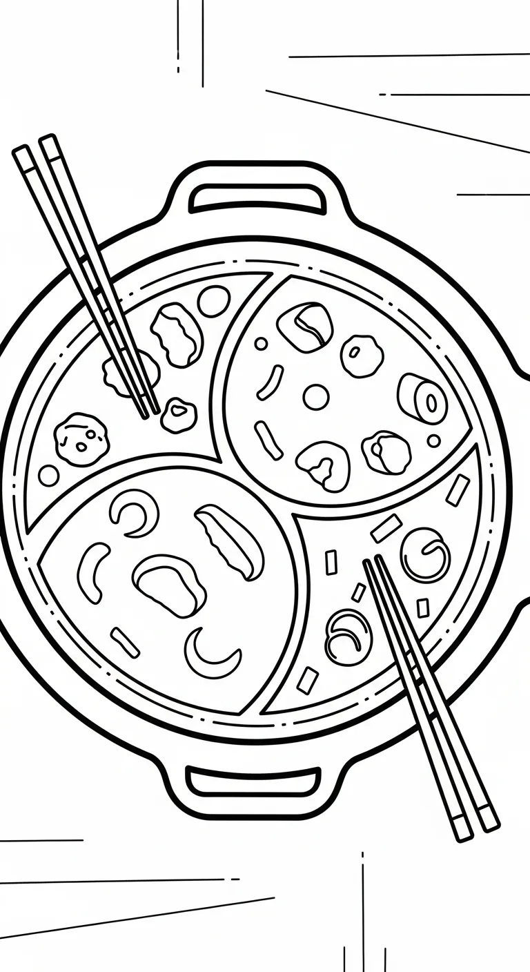 file pdf tranh tô màu Tranh Tô Màu Nồi Lẩu cho bé