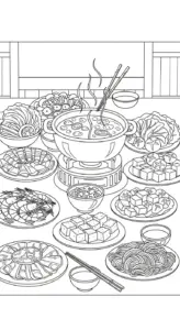 hình tô màu Tranh Tô Màu Nồi Lẩu cho bé 6 tuổi miễn phí