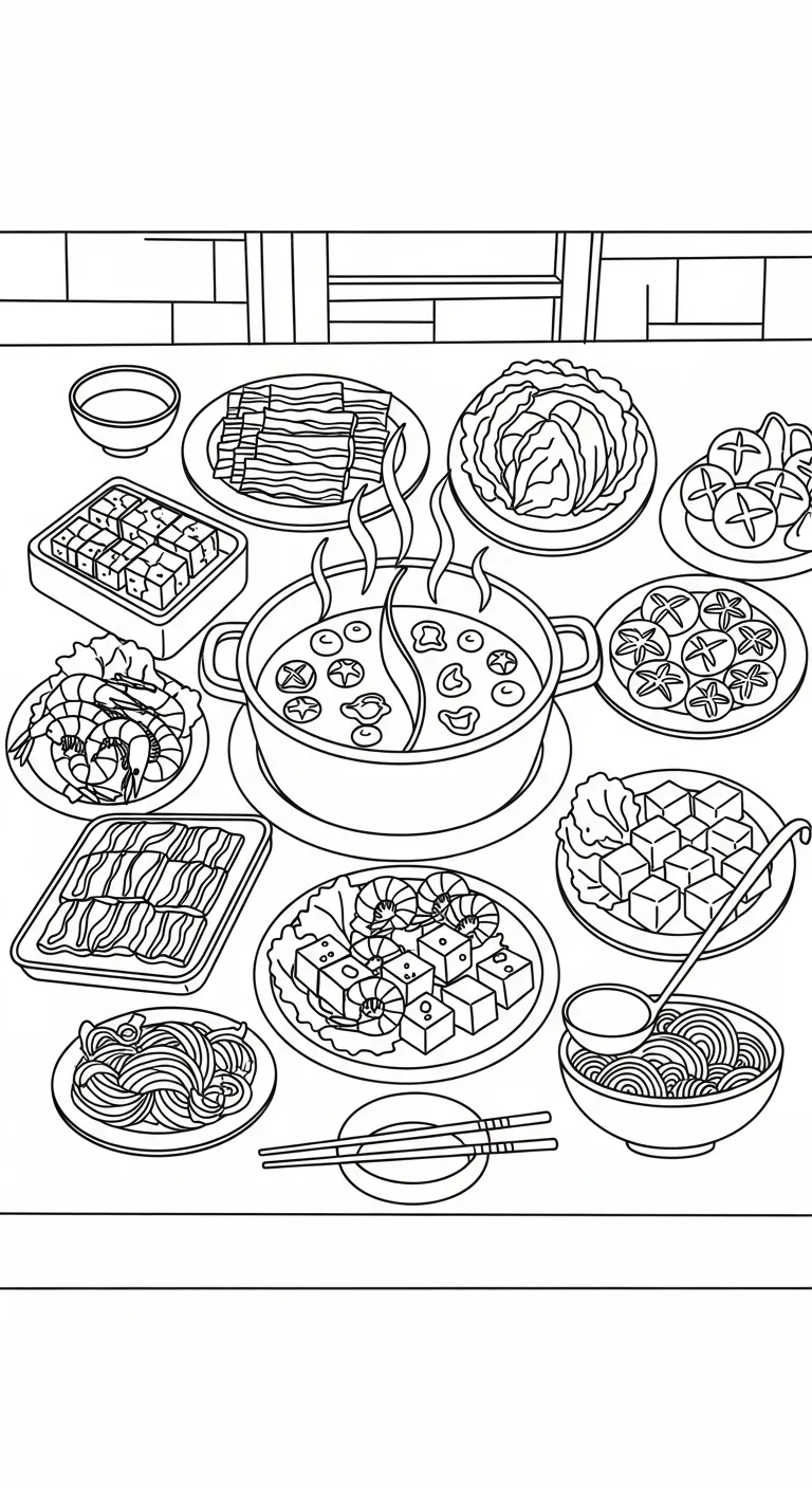 file hình tô màu Tranh Tô Màu Nồi Lẩu cho bé 4-5 tuổi 1