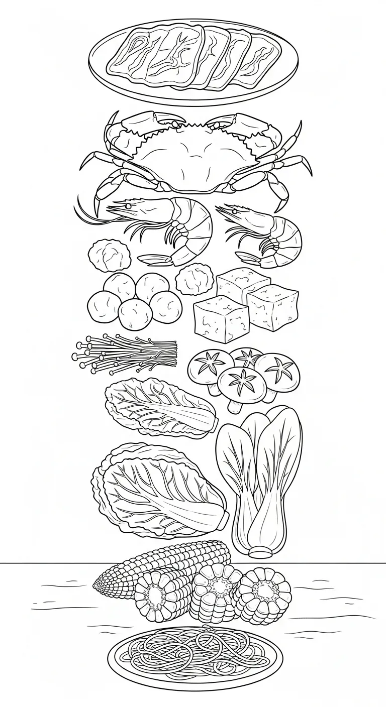 hình tô màu Tranh Tô Màu Nồi Lẩu cho bé tải về