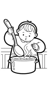 file tranh tô màu Tranh Tô Màu Nồi Lẩu cho bé 4-5 tuổi