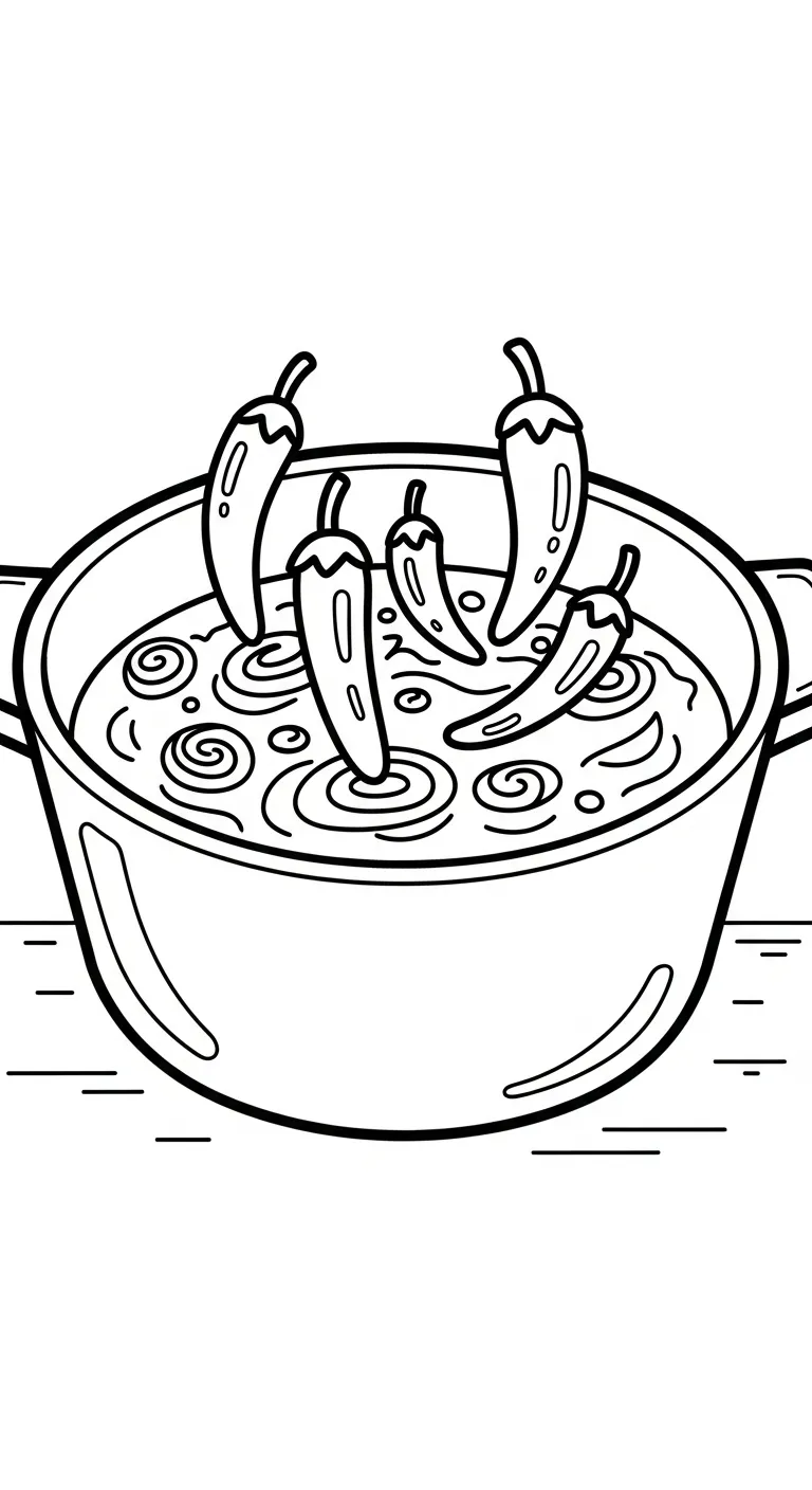 tải tranh tô màu Tranh Tô Màu Nồi Lẩu cho bé 3 tuổi