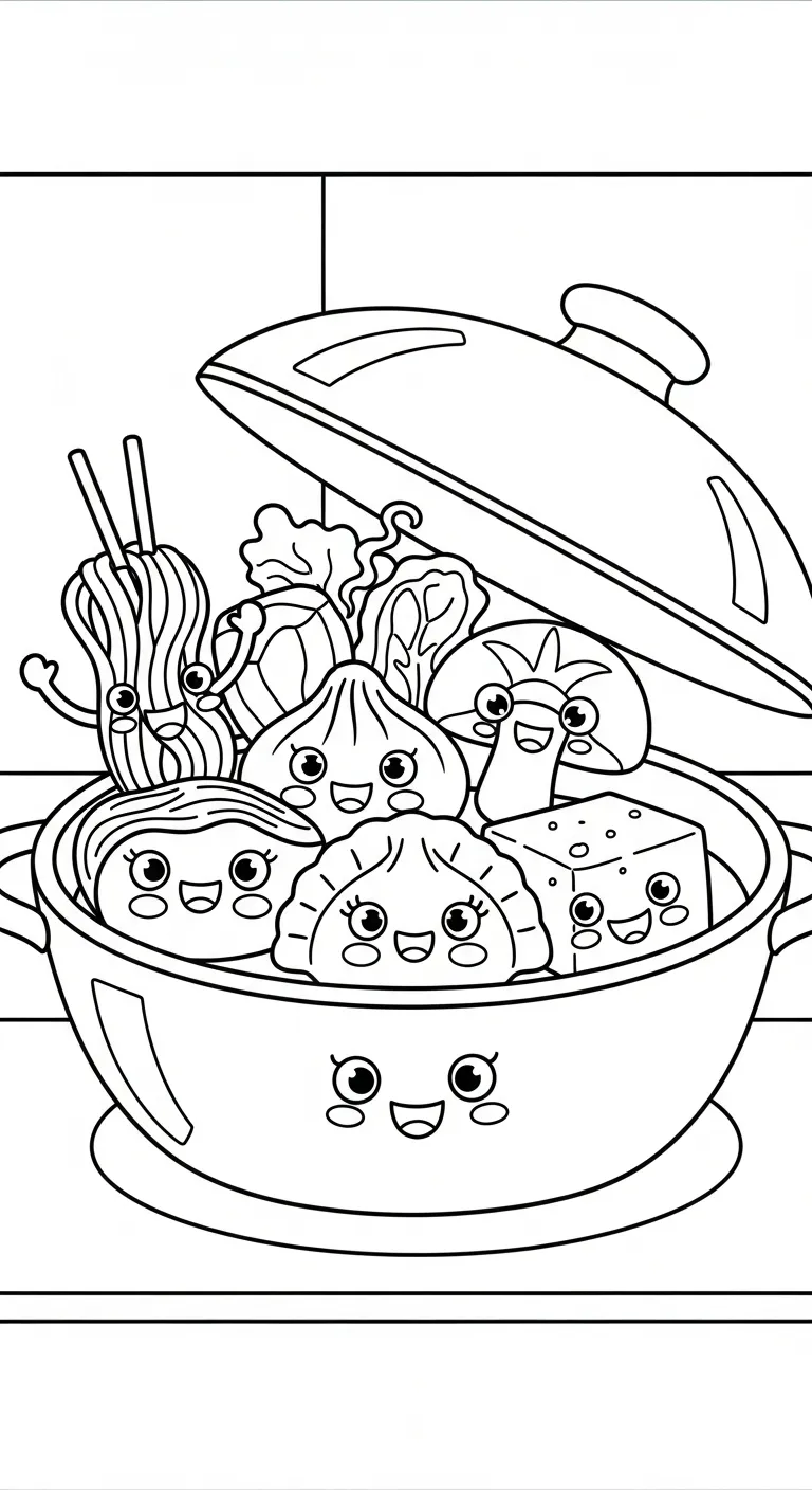 in tranh tô màu Tranh Tô Màu Nồi Lẩu khổ A4