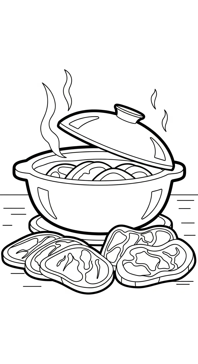 in hình tô màu Tranh Tô Màu Nồi Lẩu