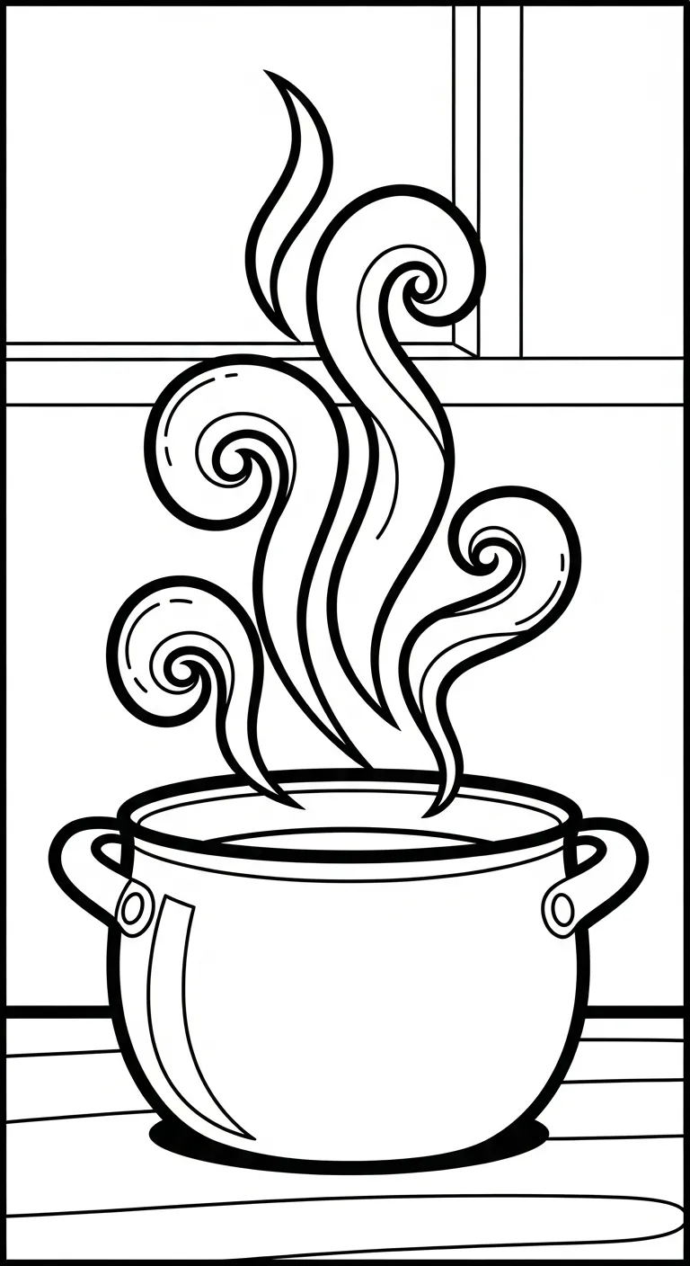 hình tô màu Tranh Tô Màu Nồi Lẩu cho bé 7 tuổi miễn phí