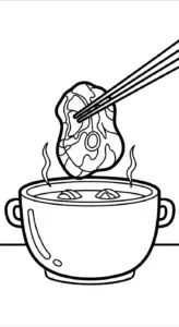 hình tô màu Tranh Tô Màu Nồi Lẩu cho bé 8 tuổi