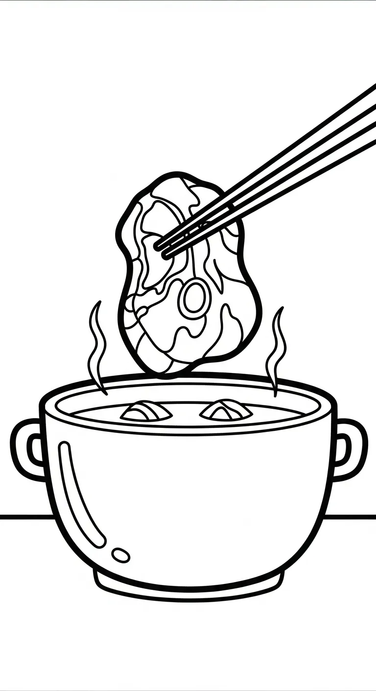 hình tô màu Tranh Tô Màu Nồi Lẩu cho bé 8 tuổi