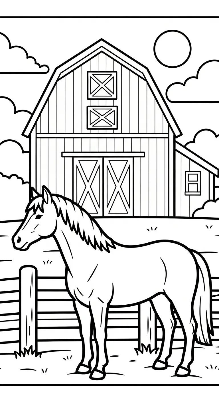 mẫu tranh tô màu Tranh Tô Màu Nông Trại cho bé